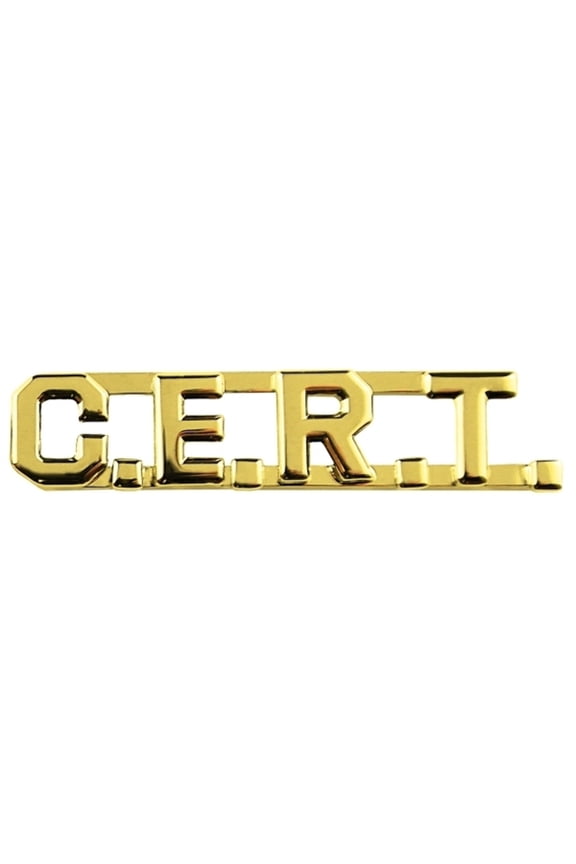 CERT Die Struck Letters, 2 Post Clutch Backs, Pair, 3/8 Inch High
