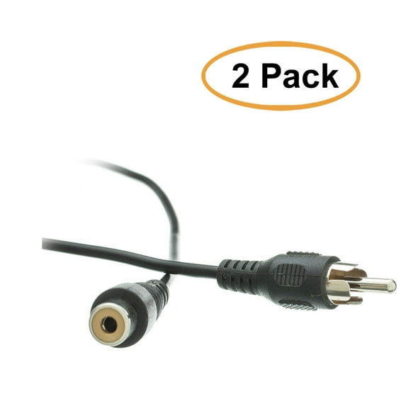 C&E RCA Audio/Video Extension Cable, RCA Male to RCA Female, 12 Feet, 2 Pack