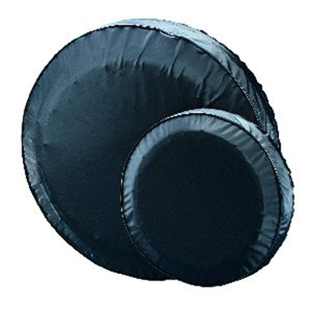 Black Vinyl 14" Spare Tire Cover with Elastic Trim