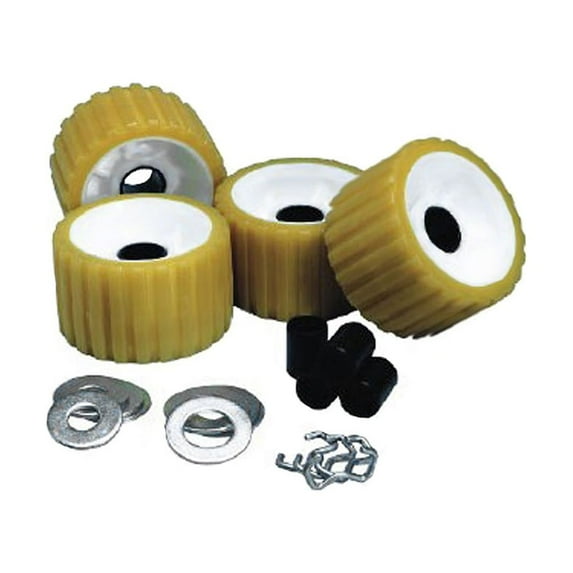 C.E. Smith Ribbed Roller Replacement Kit - 4 Pack - Gold | Bundle of 2