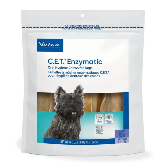 Virbac C.E.T. Enzymatic Oral Hygiene Chews For Dogs Beef/Chicken SM 30 Count