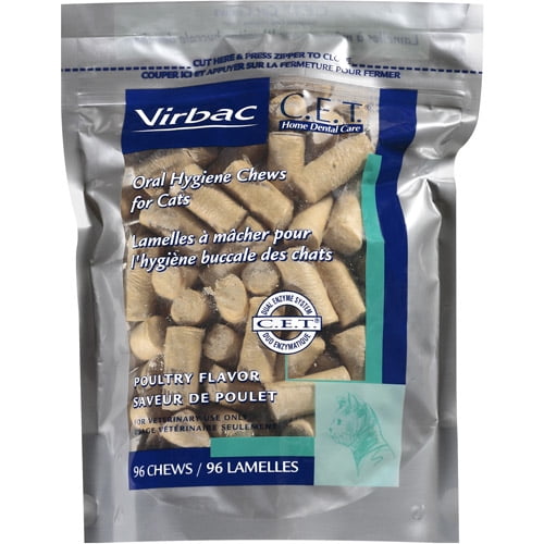 Virbac Enzymatic Oral Hygiene Chews For Cats, Fish Flavor,