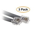 thumbnail image 1 of C&E Telephone Cord (Voice), RJ12, 6P/6C, Silver Satin, Reverse, 7 Feet, 3 Pack, 1 of 2