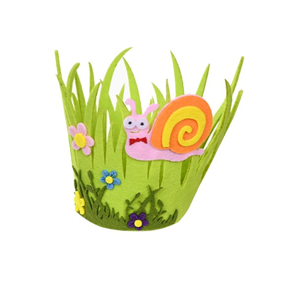 C Easter Decoration Round Fabric Bucket With Handle Cartoon Snail Print Cloth Basket Party Supply Candy Holder Container