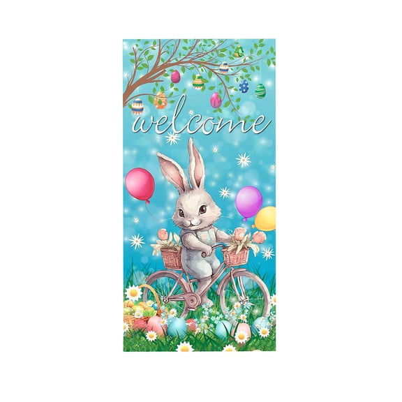 C Easter Door Curtain Party Decorations Holiday Hanging Banner For Classroom Office Store Event Door Cover 70.87X35.43 Inches 1Pc 0.26 Lbs