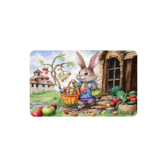C Easter Door Mat 23.6X15.7 Inch Bunny Rabbit Print Decorative Doormat For Front Door Entryway Indoor Outdoor Spring Decor