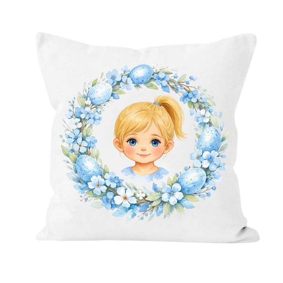 C Easter Throw Pillow Decor For Kids Soft Cushion Living Room Sofa Accent Pillow Double Sided Print 19.69 X 19.69 Inches Includes Pillowcase And Pillow Insert Holiday Decorative Gift For H