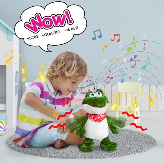 C Electronic Crazy Frog Plush Toy With Flapping Limbs And Singing For Kids Entertainment