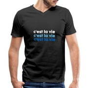 C'Est La Vie Retro French Slogan Men's V-Neck T-Shirt
