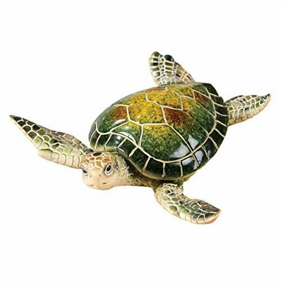 C&F Home 5.5" Sea Turtle Figurine Resin Table Top Ornament Animal Sculpture Sea Animal Beach Nautical Coastal Desk Office End Table Decor Decoration Green