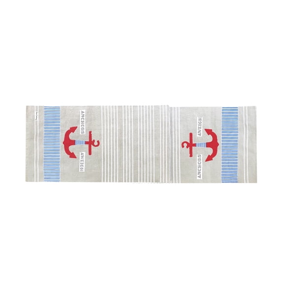 14" x 72" Anchor Stripe Table Runner