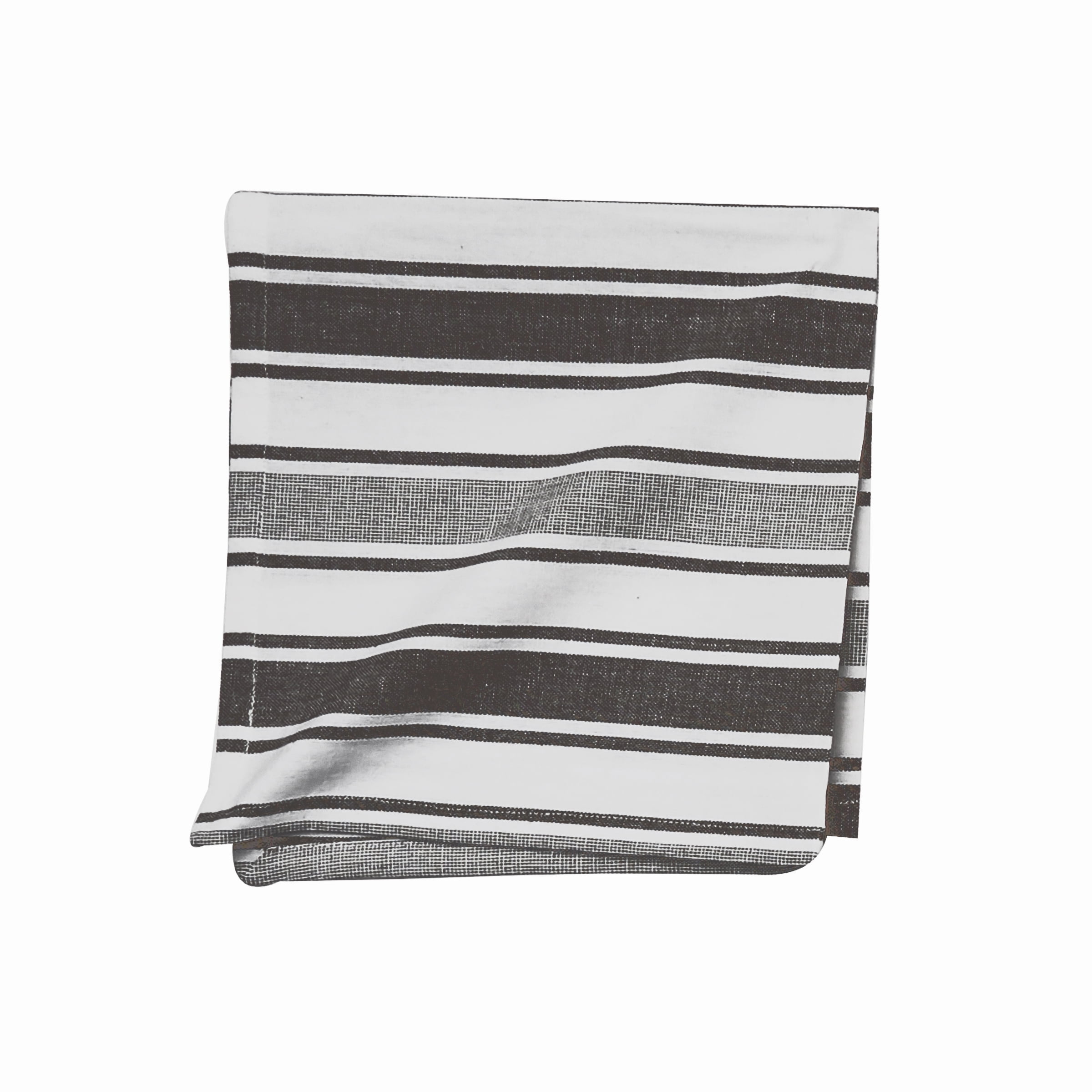 Chandler Stripe Black and White Cotton Napkin Set of 6