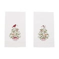 Christmas Tree w/ Red Garden Cardinal Guest Towel Kitchen Bathroom