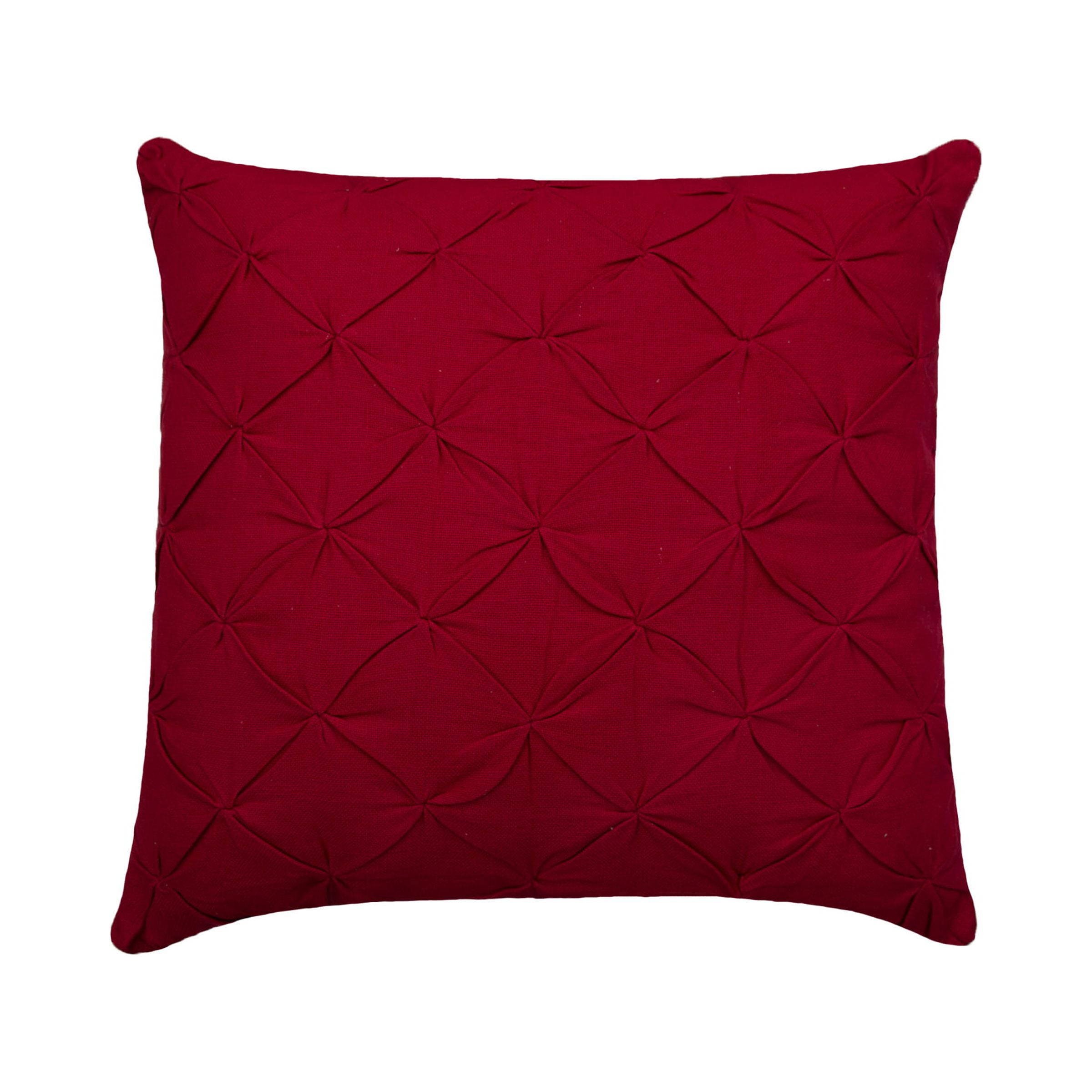 C F Home Diamond Tuck Red Throw Pillow 18 x 18 Decor Decoration Throw And Accent Pillow For Bedding Sofa Or Couch 18 x 18 Dark Red