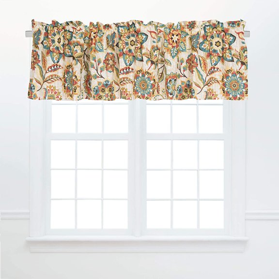 C&F Home Fiona Jacobean 100% Cotton Single Window Valance Curtain 16" x 72" Botanical Natural Floral Theme Home Kitchen Living Room Dining Dinner Bedroom Bathroom All Seasons Summer Fall Autumn
