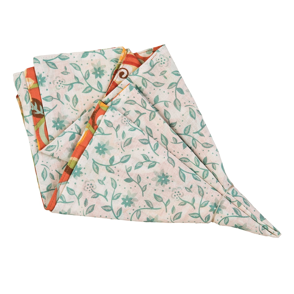 Ghisella 20" Reversible Cotton Napkin Set in Orange and Teal