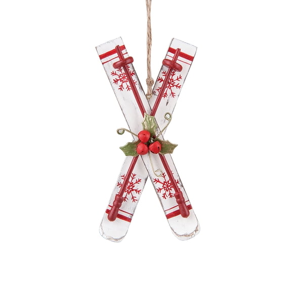 C&F Home Nordic Ski Christmas Xmas Ornament White
