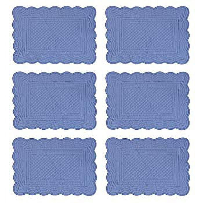 C&F Home Periwinkle Cotton Quilted Oblong Rectangular Cotton Quilted