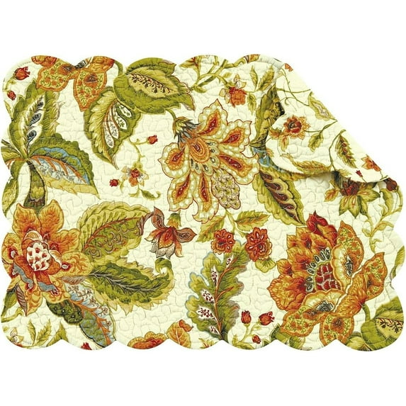 C&F Home Quilted Reversible Placemat, Amelia - Set of 4