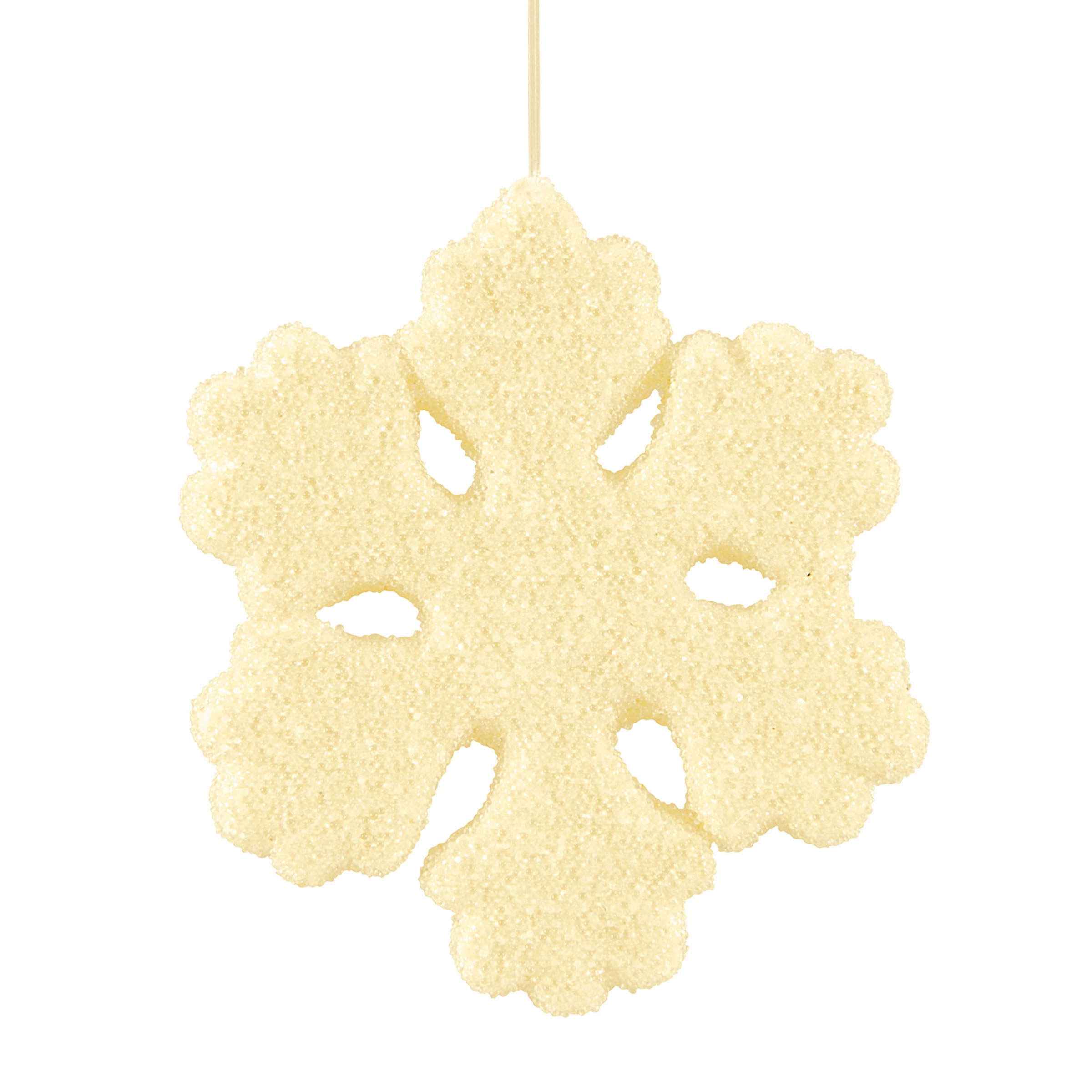 Medium Off-White Snowflake Christmas Ornament