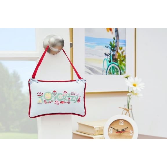 Toy Crazy Embroidered Small Petite Throw Pillow