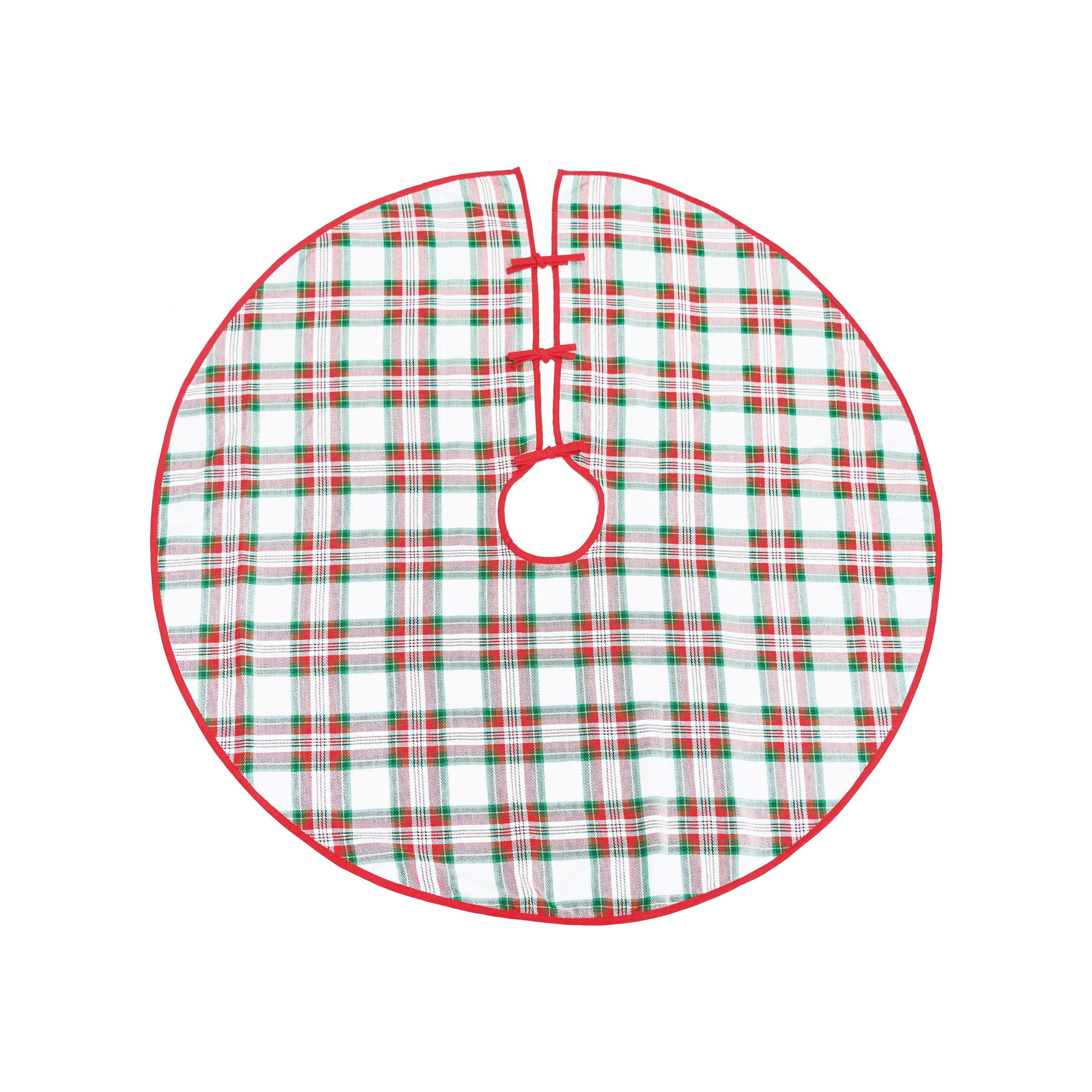 Carter Red and Green Plaid Christmas Tree Skirt