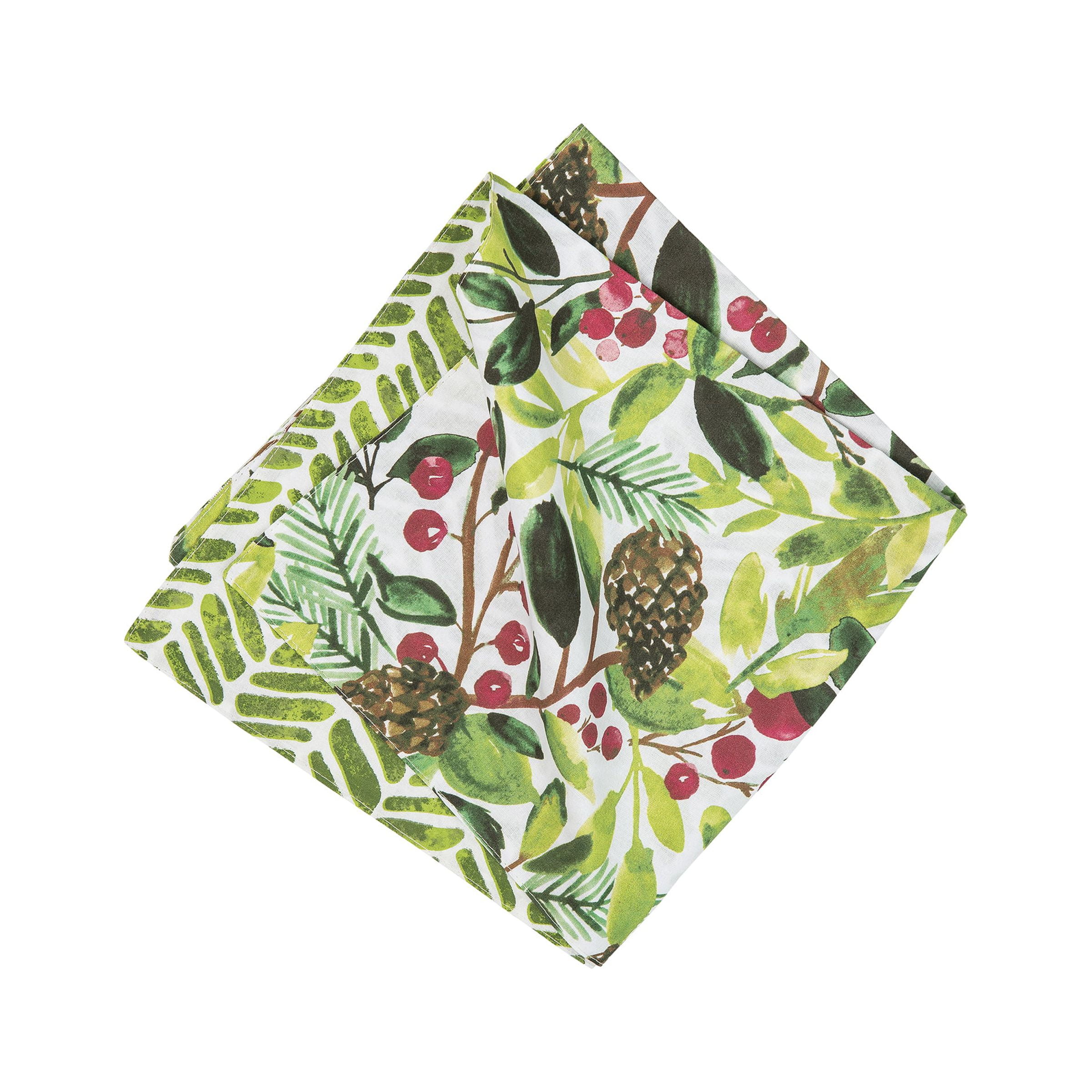 Tyson Pines Green and Red Cotton Holiday Napkin Set