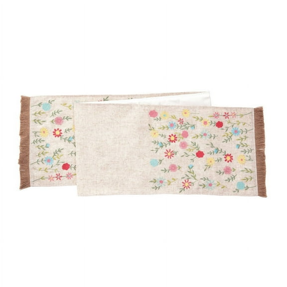 13" x 72" Wildflower Embroidered Runner