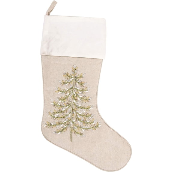 C&F Home Winter Garden Stocking Stocking Tan