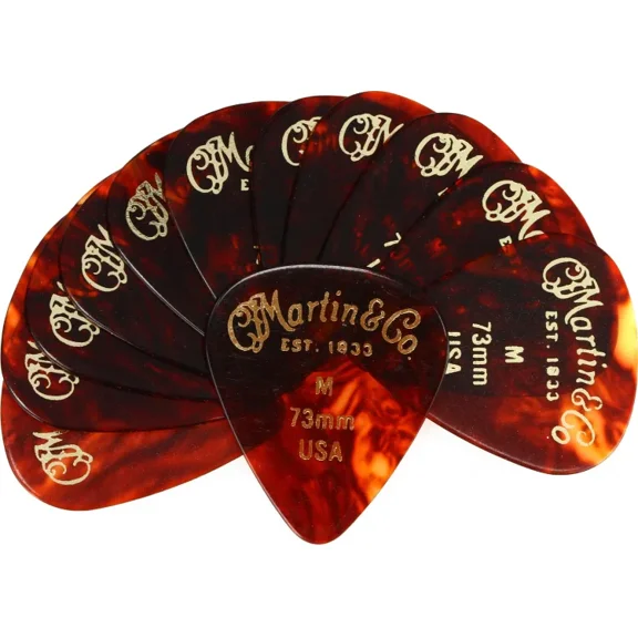 Martin 73mm 346 Shape Tortoise Shell Pick Pack, 12pc