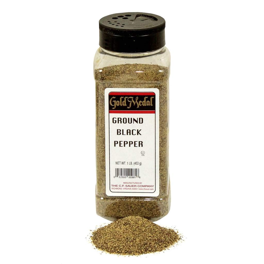 C.F. Sauer Foods Ground Pure Black Pepper, 1 Pound - 6 per case.
