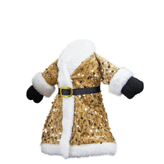 C Festive Wine Bottle Cover Sequin Fluffy Sleeve Christmas Decoration Polyester Bottle Dress 25X30Cm 9.8X11.8Inch