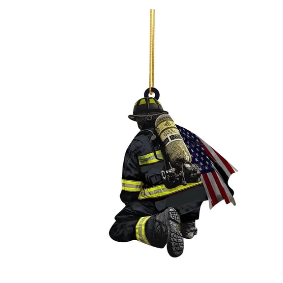 C Firefighter Themed Christmas Ornament, Creative Tree Decoration And Gift For First Responders, Durable And Detailed, Adds Personal Touch To Holiday