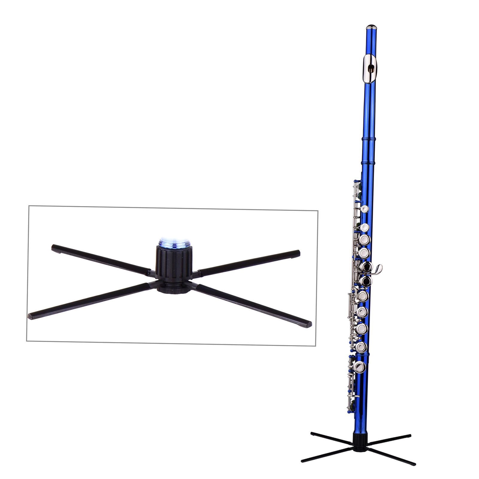 C Flute Ammoon Closed Hole C Flute 16 Keys Cupronickel -plated Wind Instrument with Carry Case Flute Stand Gloves Cleaning Cloth Mini Screwdriver Cleaning Rod