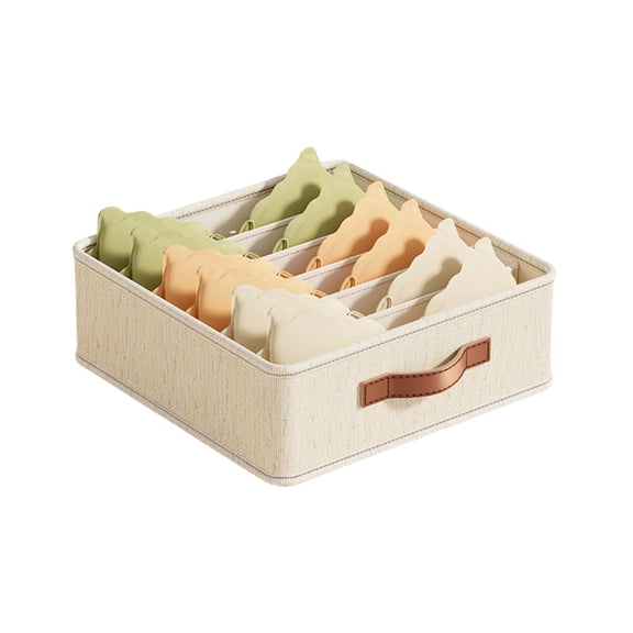 C Foldable Fabric Underwear Storage Box, Multi-Compartment Organizer For Bras Socks, Closet Drawer Divider For Bedroom, Collapsible Bin For Home Organization