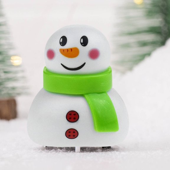 C Green Scarf Snowman Christmas Tree Inertial Toy Car Small Cart Decoration For Kindergarten Gift