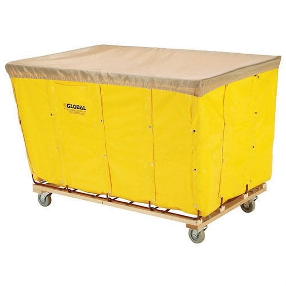 Global Industrial Vinyl Basket Bulk Truck, 8 Bushel, Yellow
