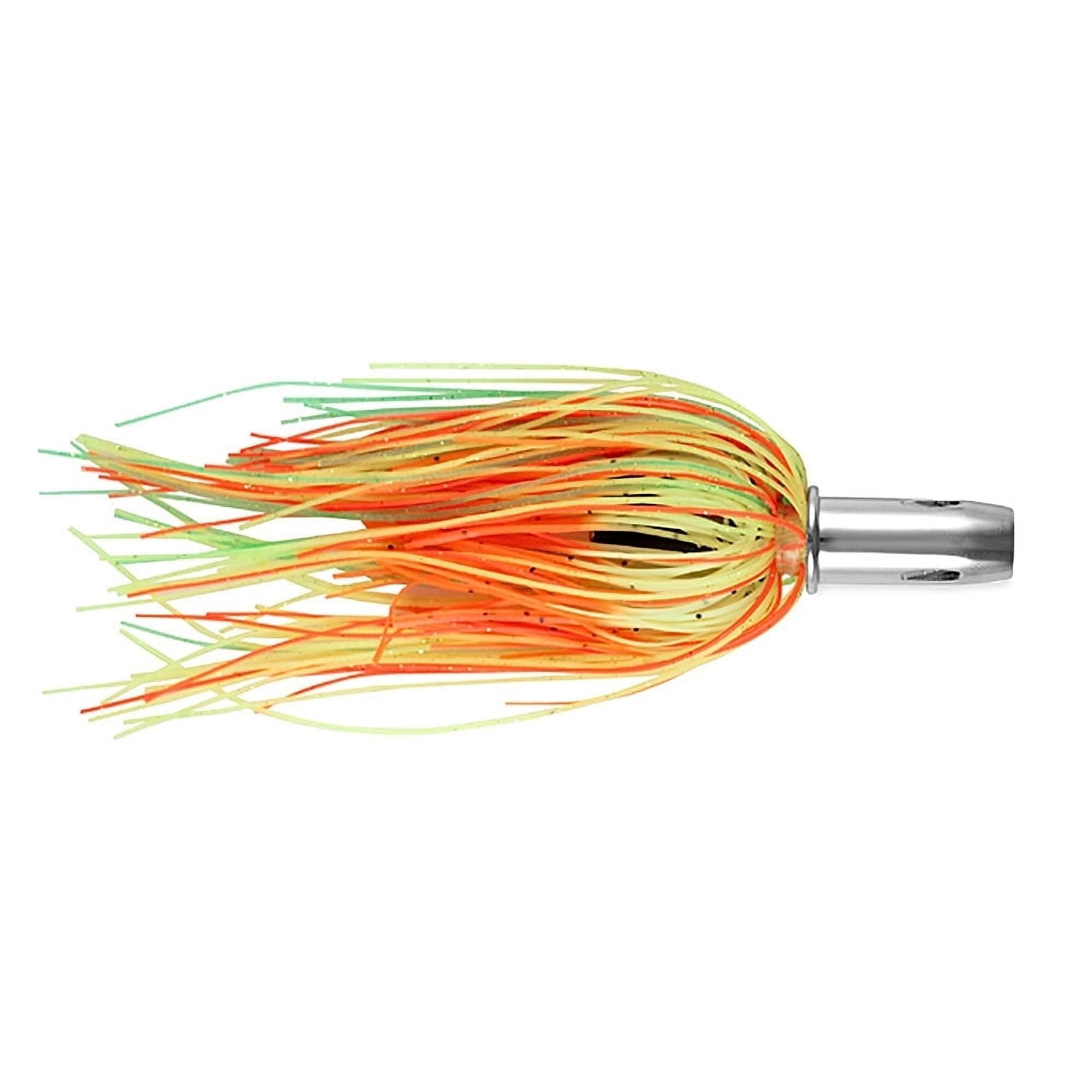 Billy Baits Master Hooker Lure - 5.5 Inch Pearl/Chartreuse/Green Firetip, Concave Head With Rattles For Trolling