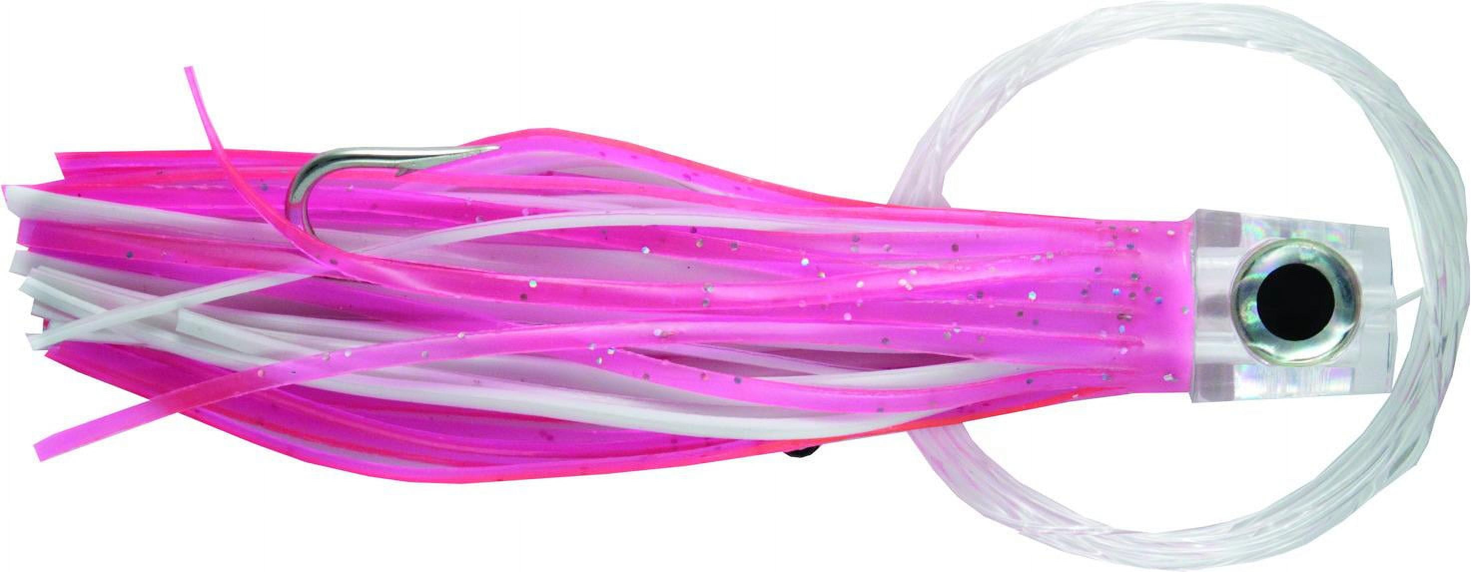 C&H Lil Stubby Rigged and Ready Trolling Fishing Lure, Pink/White Skirt
