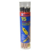 C.H. Hanson 02010 Carpenter Pencils with Sharpener, 15 Piece