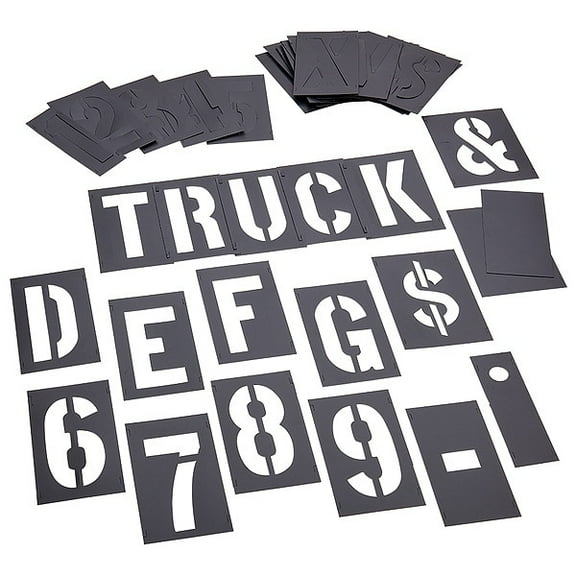 C.H. Hanson Stencil Kit, Combination Set, Gothic Font, PVC, 46 Pieces 10194