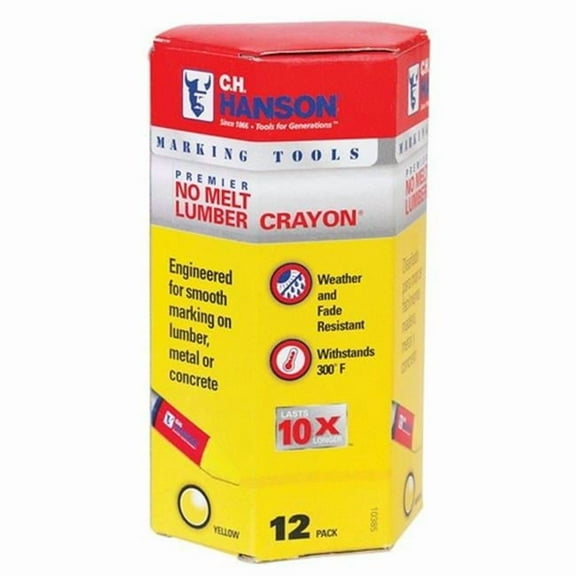 C.H. Hanson 10385 Yellow Lumber Crayon - pack of 12