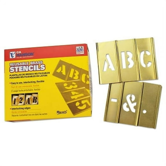 C.H. Hanson 33 Piece Single Letter Sets, Brass, 2 in