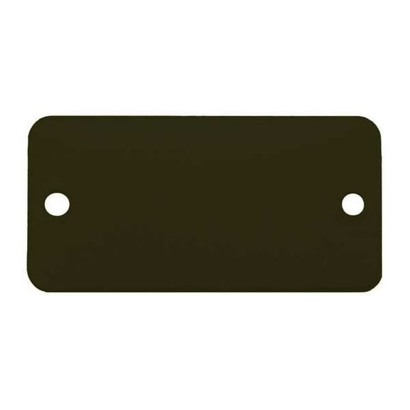 C.H. Hanson Blank Tag, Aluminum, 2 in H x 4 in W, Black, Rectangle, 5 PK 43045