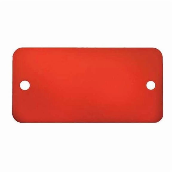 C.H. Hanson Blank Tag, Aluminum, 2 in H x 4 in W, Red, Rectangle, 5 PK 43048