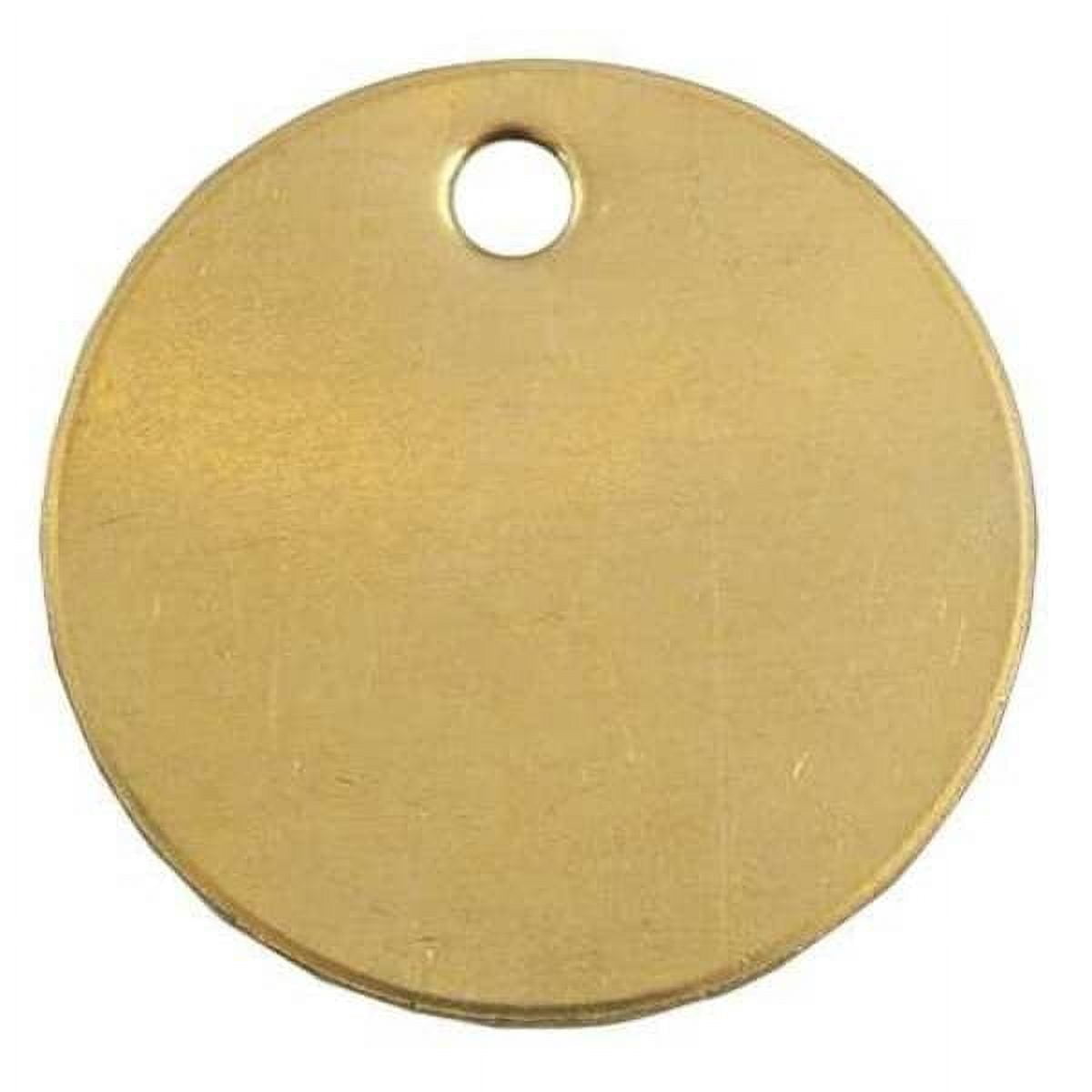 C.H. Hanson Blank Tag, Brass, 1 in H x 1 in W, Brass, Round, 25 PK 42822