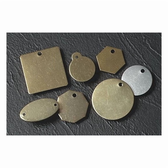 C.H. Hanson Blank Tag, Brass, 2 in H x 2 in W, Brown, Square, 25 PK 42462