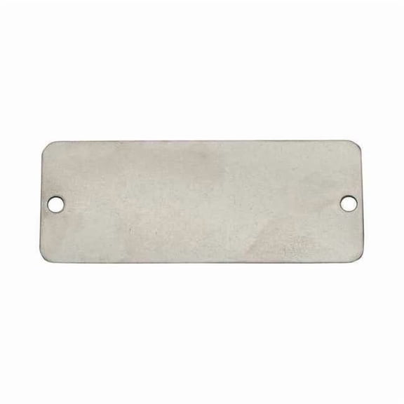 Blank Tag, Stainless Steel, 1 1/2 in H x 3 in W, Silver, Rectangle, 25 PK 43067