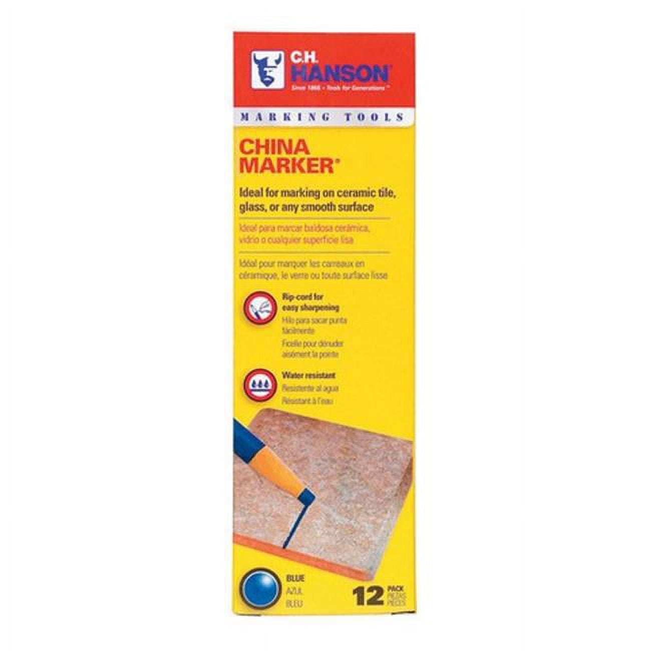 C.H. Hanson CH Hanson 6.8 in. L China Marker Blue 12 pc