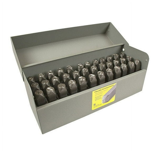C.H. Hanson Letter and Number Set,1/4 In. H,Steel 26688